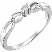 14K Yellow .03 CT Diamond Heart Ring-