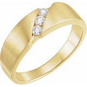 14K Yellow 1/5 CTW Diamond 3-Stone Band Size 11-