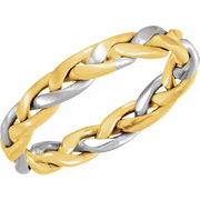 14K Yellow/White 3.5 mm Woven Band Size 5-5-