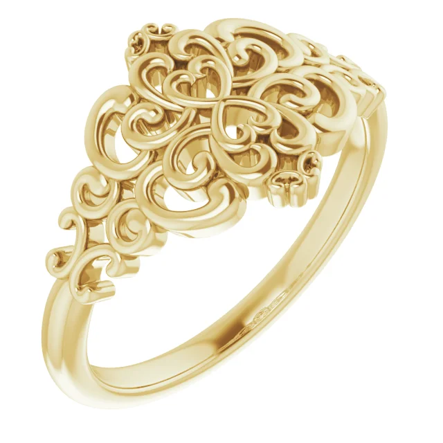 14K Yellow Vintage-Inspired Ring-