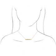 14K Rose 34x4 mm Engravable Bar 18" Necklace-