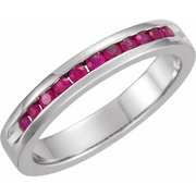 Ruby Classic Channel-Set Anniversary Band-