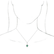 Platinum Emerald & 1/3 CTW Diamond 16-18" Necklace-