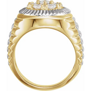 14K Yellow/White 1 3/8 CTW Diamond Cluster Ring-
