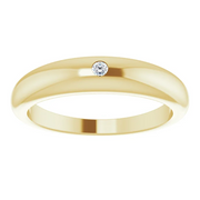 14K Yellow .03 CT Diamond Petite Dome Ring-
