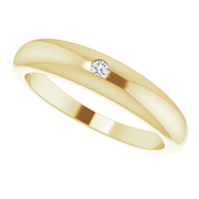 14K Yellow .03 CT Diamond Petite Dome Ring-