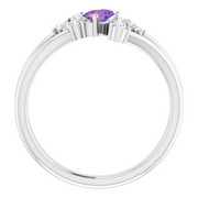 14K White Amethyst & 1/8 CTW Diamond Bypass Ring-