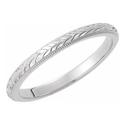 Platinum 2 mm Design-Engraved Band Size 8.5-8.5-