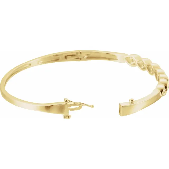 14K Yellow 1/4 CTW Diamond Bangle Bracelet-