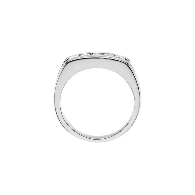 Platinum 3/4 CTW Diamond Men's Five-Stone Ring-10.00(approximate standard size)-