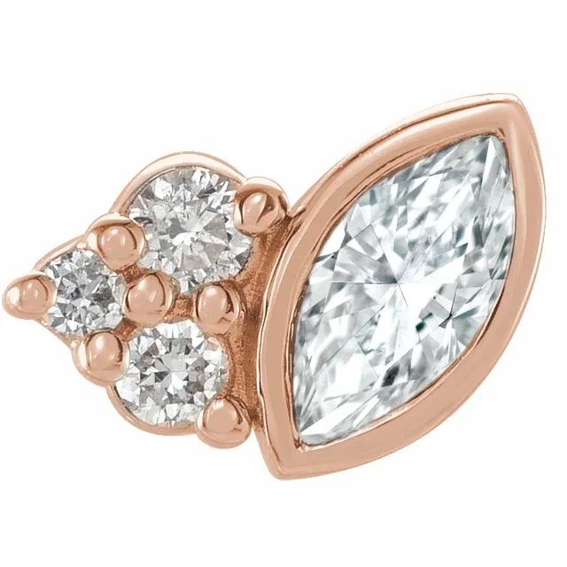14K Rose 1/10 CTW Diamond Right Earring-