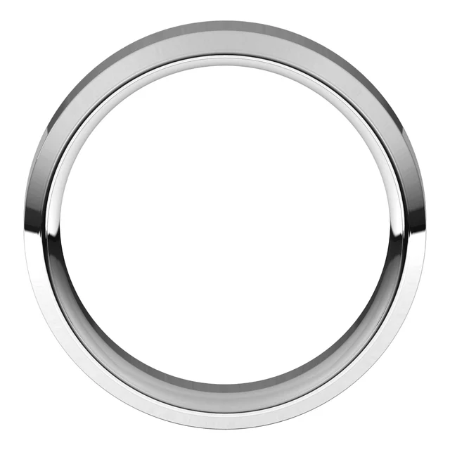 10K White 7 mm Beveled-Edge Comfort-Fit Band Size 6.5-