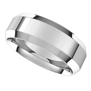 10K White 7 mm Beveled-Edge Comfort-Fit Band Size 6.5-