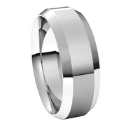 10K White 7 mm Beveled-Edge Comfort-Fit Band Size 6.5-