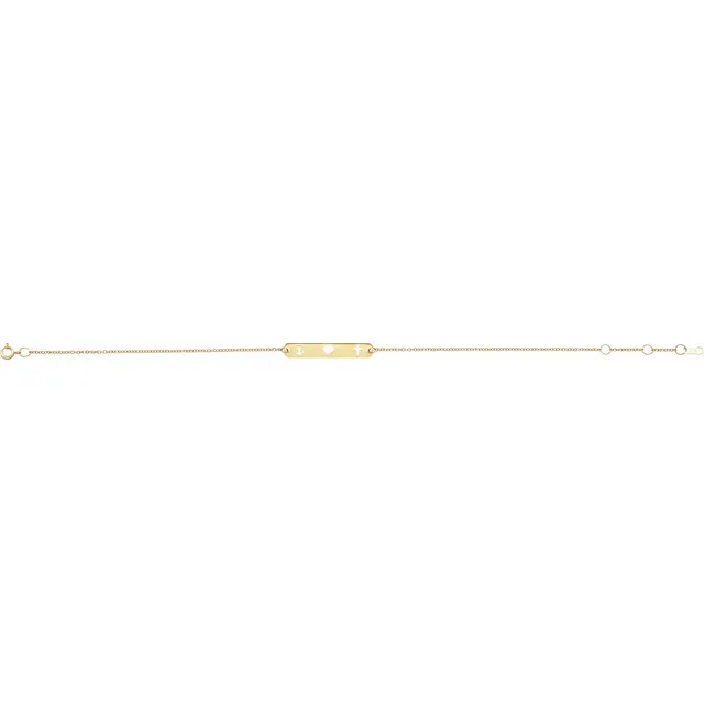 14K Yellow Faith, Love, Hope Bar 6 1/2-7 1/2" Bracelet-