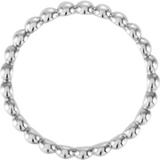 14K White 2.5 mm Beaded Stackable Ring Size 6-6.00(approximate standard size)-