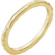 14K Yellow 1.8 mm Hammered Stackable Ring Size 7-7.00 (approximate standard size)-
