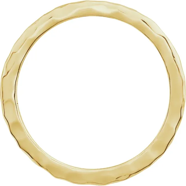 14K Yellow 1.8 mm Hammered Stackable Ring Size 7-7.00 (approximate standard size)-