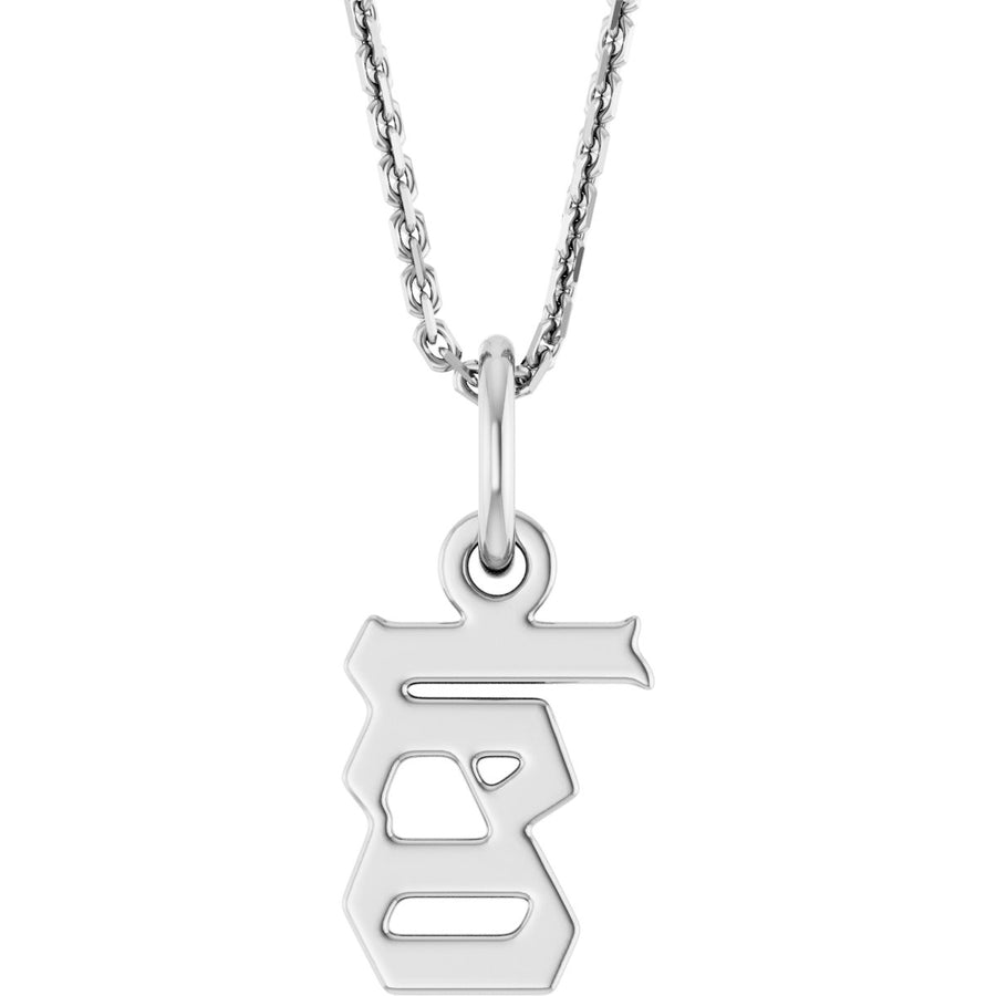 Zodiac 14K Gothic Necklace-14K White-Leo-