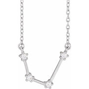 Constellation Zodiac 16-18" Necklace-14K White-Aquarius-