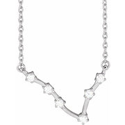 Constellation Zodiac 16-18" Necklace-14K White-Pisces-