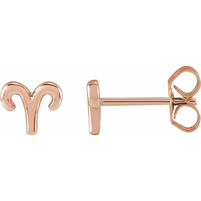 ZODIAC EARRINGS-14K Rose-Aries-