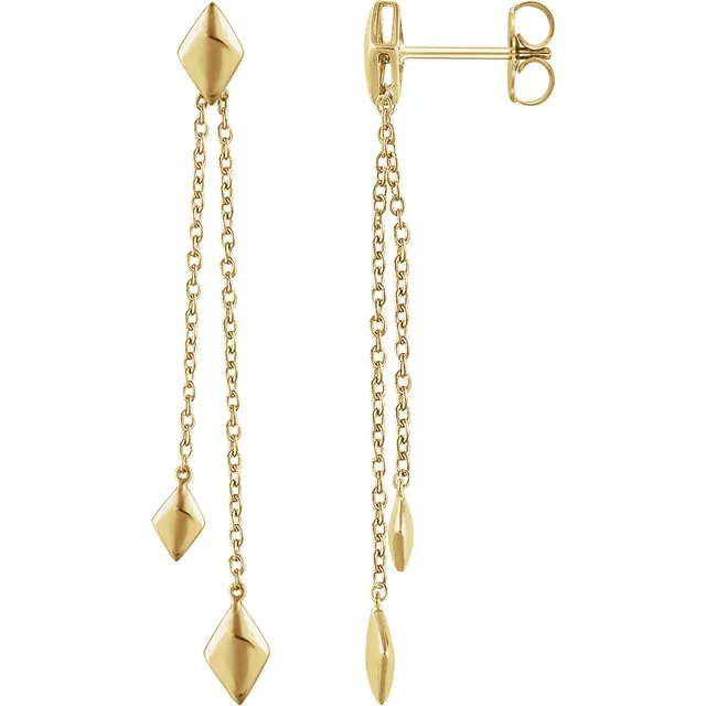 14K Yellow Chain Earrings-