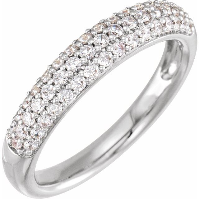 1/2 CTW Lab-Grown Diamond Ring-14kt White Gold-6.50-