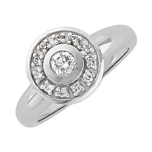 14K White 3/8 CTW Diamond Bezel-Set Engagement Ring