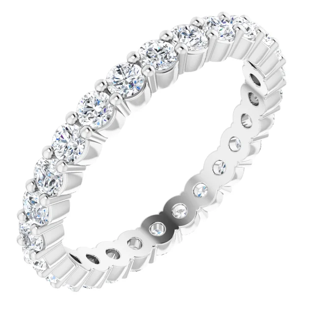 14K White 7/8 CTW Diamond Eternity Band Size 7-