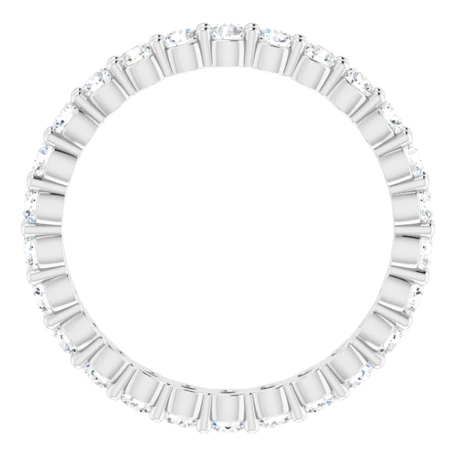 14K White 7/8 CTW Diamond Eternity Band Size 7-