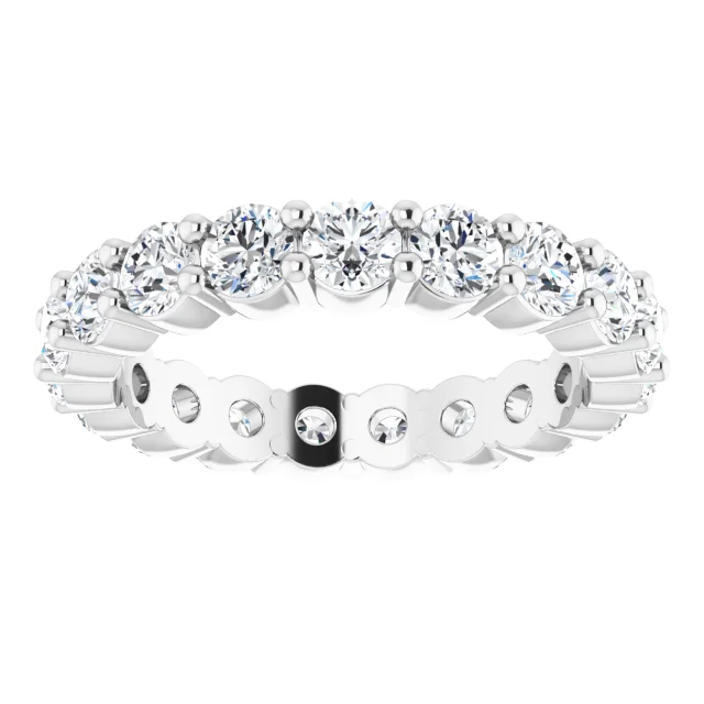 14K White 1 7/8 CTW Diamond Eternity Band Size 7-
