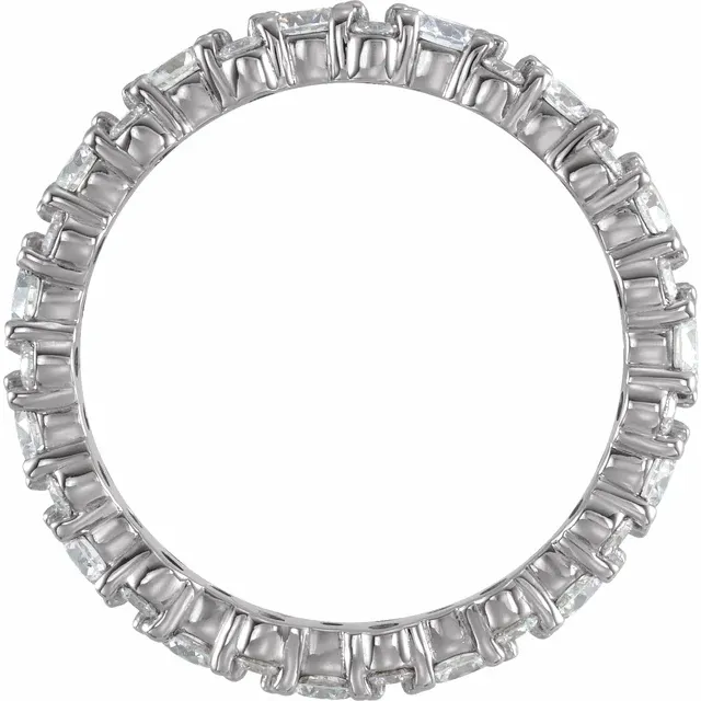 14K White 1 3/4 CTW Diamond Eternity Band Size 7-