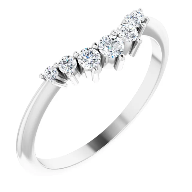 14K White 1/5 CTW Diamond Contour Band-