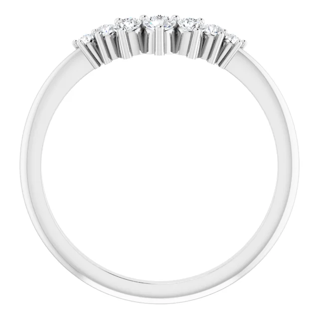 14K White 1/5 CTW Diamond Contour Band-