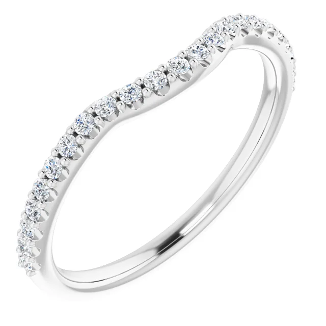 14K White 1/5 CTW Diamond Contour Band-