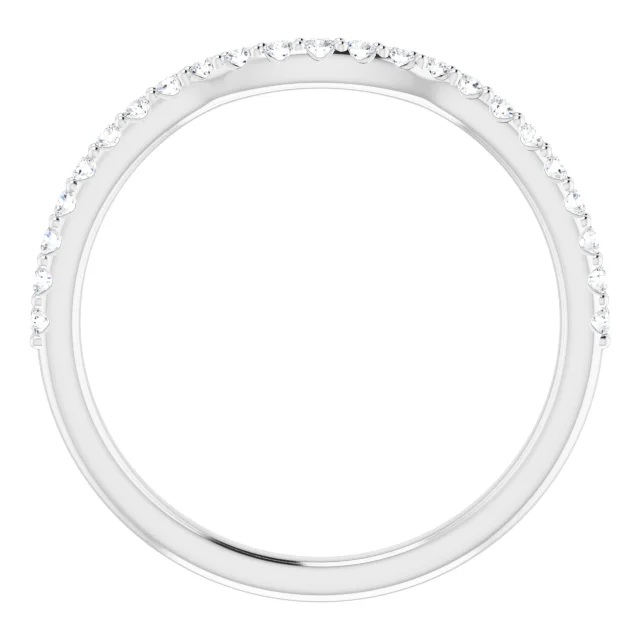 14K White 1/5 CTW Diamond Contour Band-