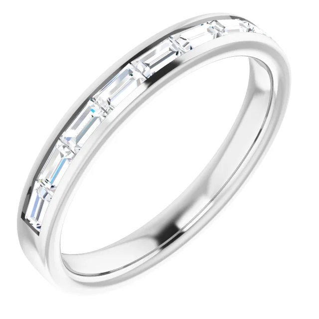 14K White 1/2 CTW Diamond Channel-Set Anniversary Band-7.00 (approximate standard size)-