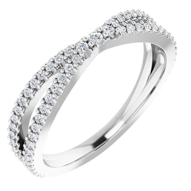 14K White 1/3 CTW Diamond Contour Band-
