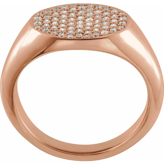 14K Rose 1/3 CTW Diamond Pav Ring-
