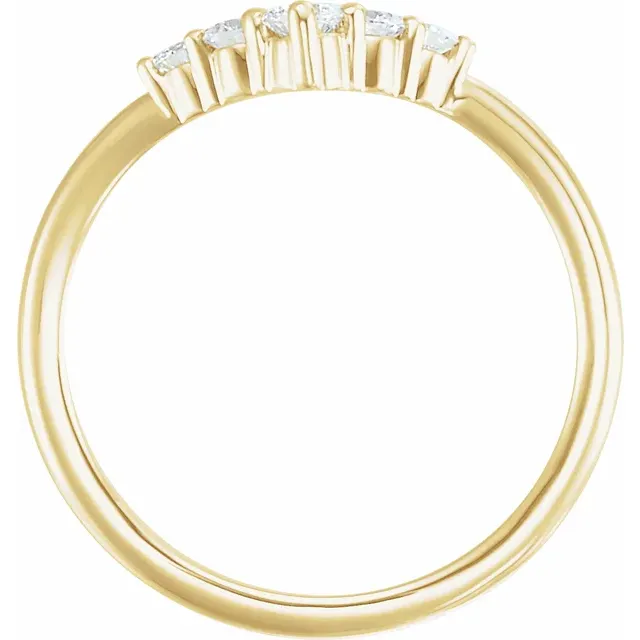 14K Yellow 1/4 CTW Diamond Graduated "V" Ring-