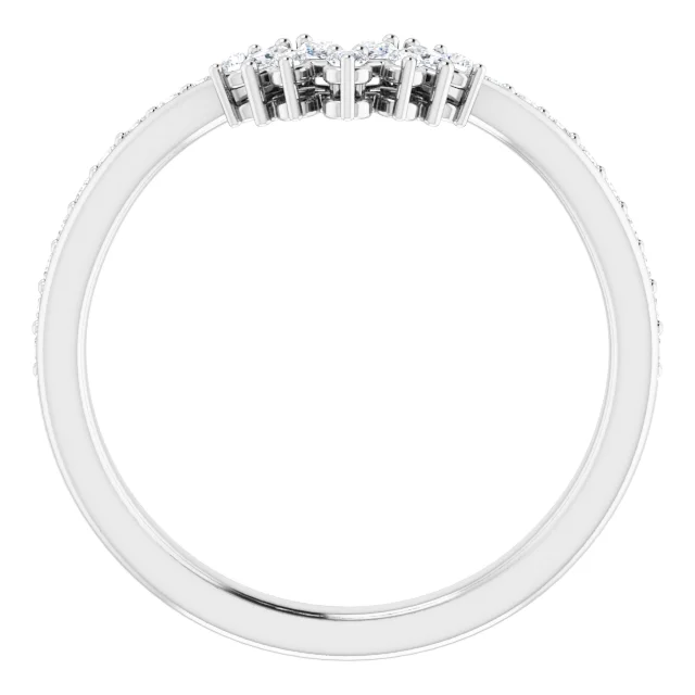 14K White 1/3 CTW Diamond Contour Band-