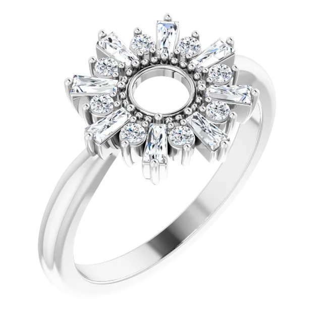 14K White 3/8 CTW Diamond Circle Ring-