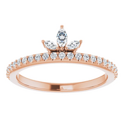 14K Rose 1/3 CTW Diamond Stackable Crown Ring