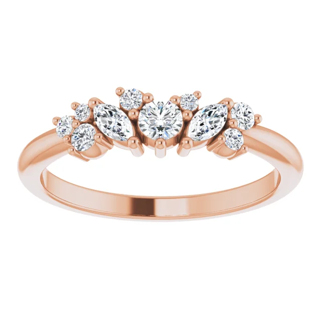 14K Rose 1/3 CTW Diamond Multi-Shape Ring