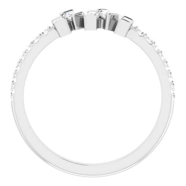 14K White 1/3 CTW Diamond Scattered Ring-