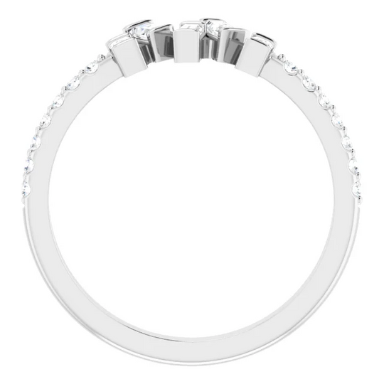 14K White 1/3 CTW Diamond Scattered Ring
