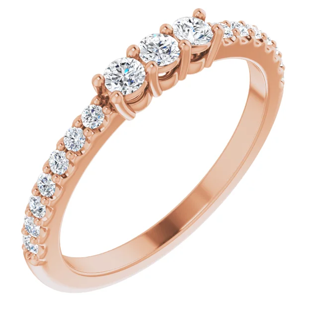 14K Rose 1/3 CTW Diamond Anniversary Band-
