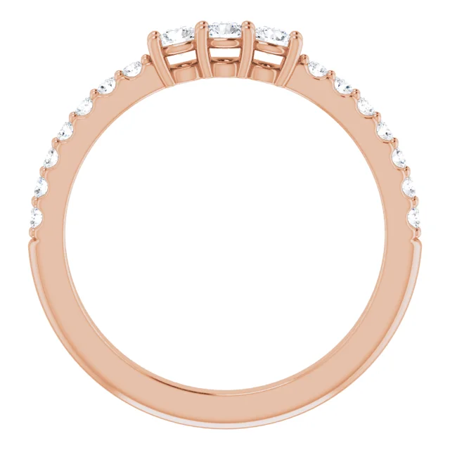 14K Rose 1/3 CTW Diamond Anniversary Band-