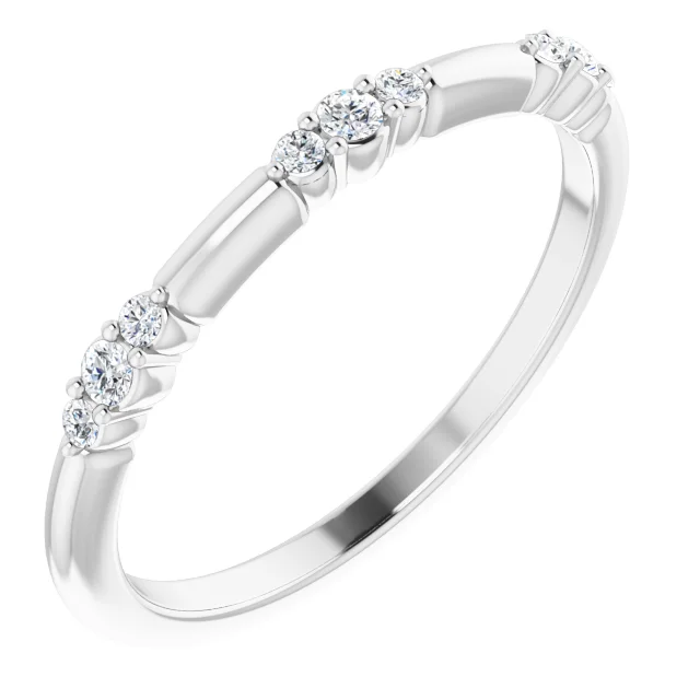 14K White 1/8 CTW Diamond Stackable Ring-